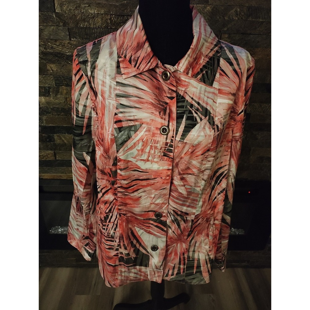Chico's Pink Multi Colored Soft Jacket Size 2